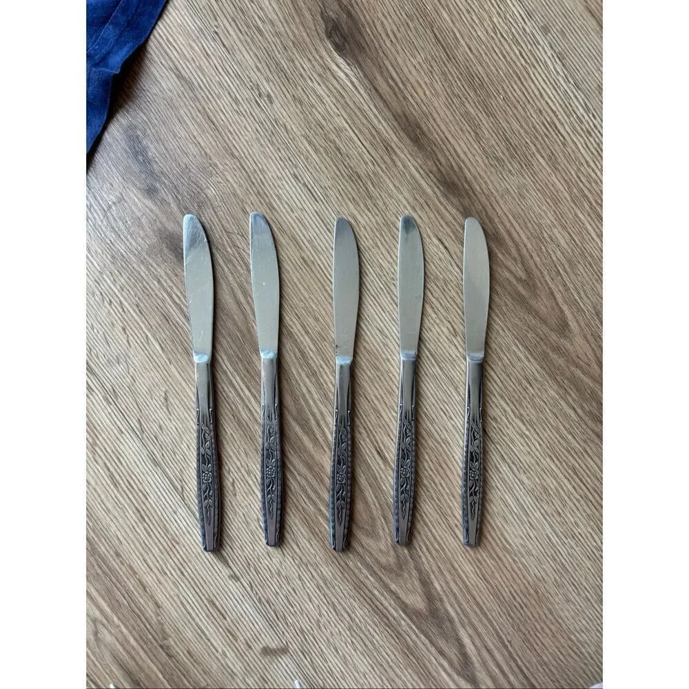 Oneida Floral Stainless Steel Dinner Knives Set of 5